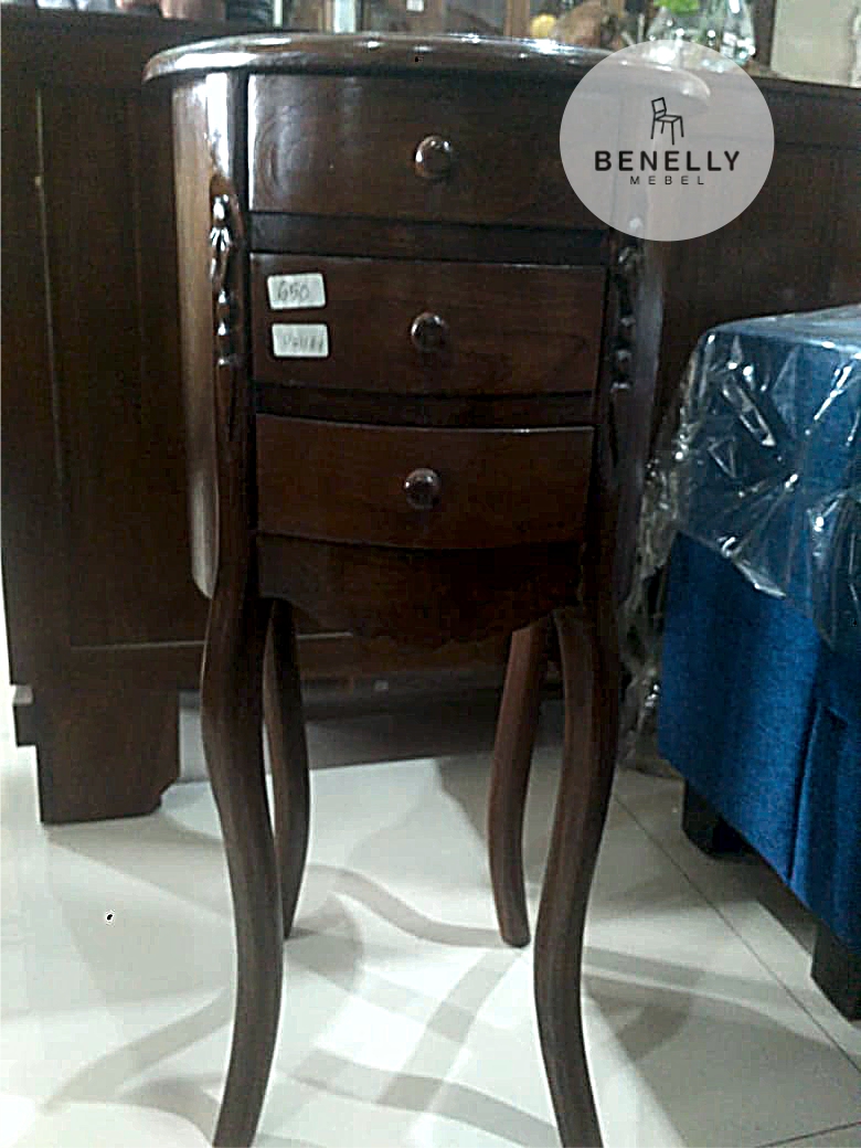 Meja Nakas Bulet Kayu Jati